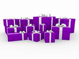3d purple pink white gift box