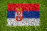 flag of serbia on grass