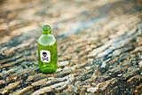 Green glass bottle from poison