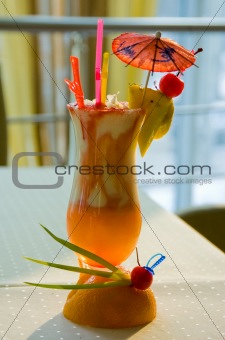 summer cocktail on the table
