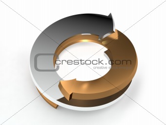 conceptual 3d rendered image of arrow