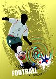 Grunge style Poster Soccer football player