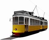 City transport. Vintage tram style. Vector illustration