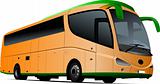 Tourist orange bus. Coach. Vector illustration