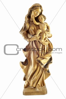 Ancient wooden statue of the Madonna