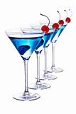 Blue cocktails isolated 