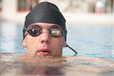 Healthy athletic male swimmer