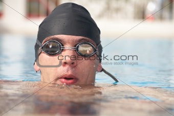 Healthy athletic male swimmer