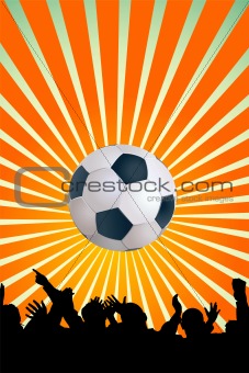 Soccer ball with silhouettes