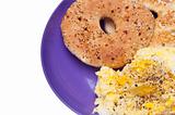 Scrambled Eggs and Bagel Breakfast