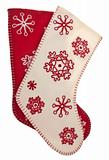Red and White Snowflake Pattern Holiday Stockings