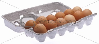 Carton of Brown Eggs