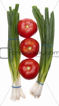 Fresh Green Onions with Tomatoes