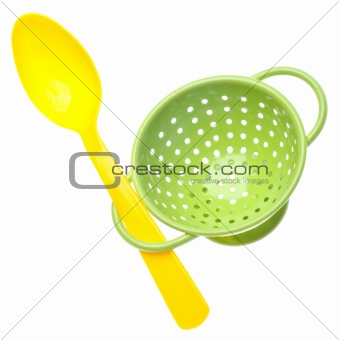 Colander and Spoon Food Concept
