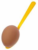 Yellow Spoon with Brown Egg