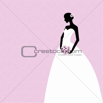 Pink card with bride
