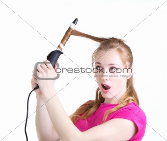 Girl with curling