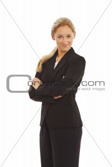 Portrait of young girl in business suit