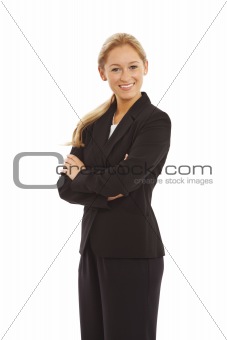 Portrait of young girl in business suit