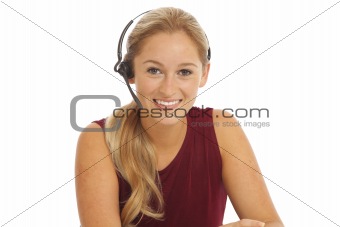 Portrait of young telemarketer