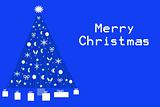 Blue Christmas Tree With White Text