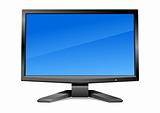 Modern monitor with blue screen