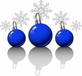 Christmas design elements with blue balls
