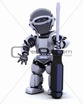robot with a screwdriver