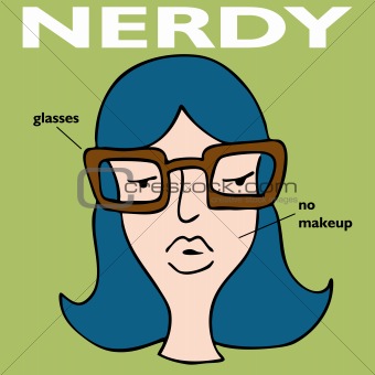 Cartoon Female Geek