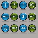 Shiny Round Text Messaging Symbol Buttons