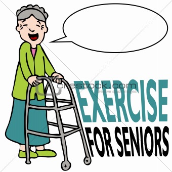 Exercising Senior Lady with Walker