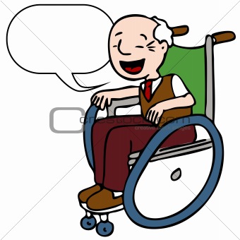 Disabled Senior Man Speaking