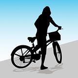 Woman Riding Bicycle