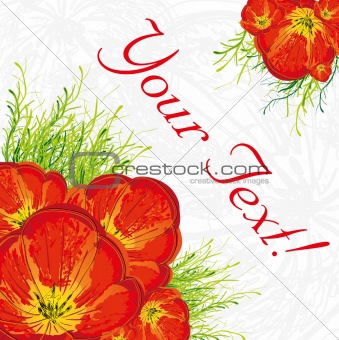Red tulips floral vector background