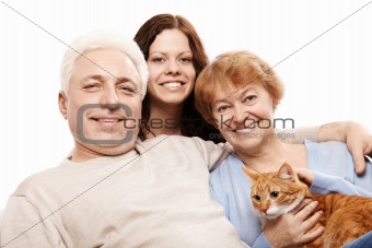 The smiling family