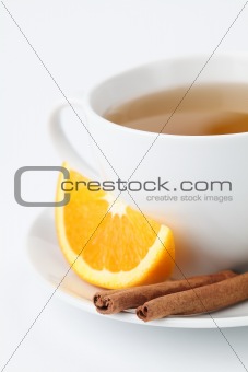 Orange tea with cinnamon