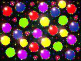 Many-coloured christmas balls with light