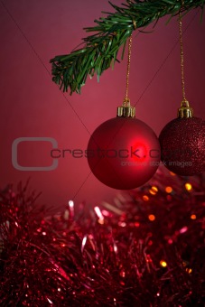 Christmas arrangement in red colors