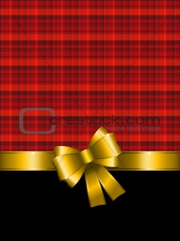 christmas background with gold bow 