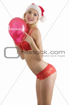 sexy santa claus with baloon