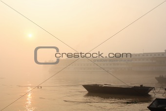 Sunrise on Yangtze river