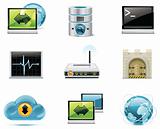 Vector internet and network icons. Part 1