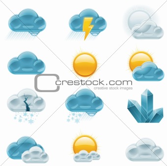 Vector weather forecast icons. Part 1