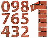 Set vector brick digit alphabet (digit)
