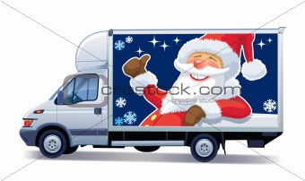 Christmas delivery truck