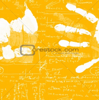 Hand Print with mathematics 