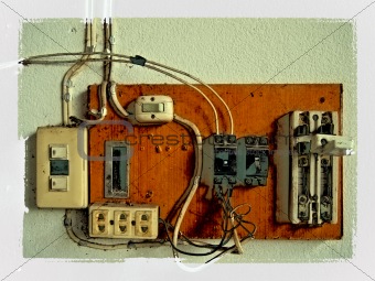 Old electrical panel switch