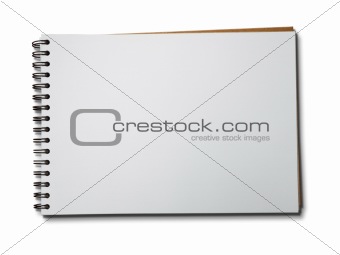 white paper notebook horizontal