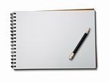 white paper notebook horizontal
