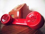 Old red telephone
